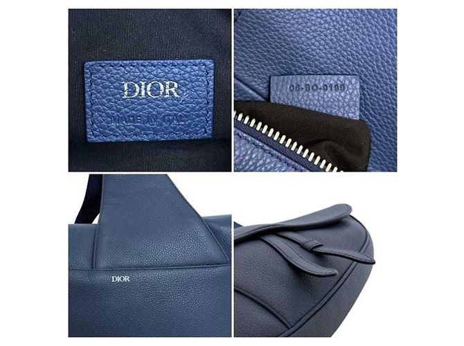 Borsa Saddle blu navy Christian Dior - vista 4