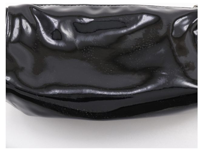 Pochette Camelia CHANEL in pelle verniciata nera Nero - vista 10