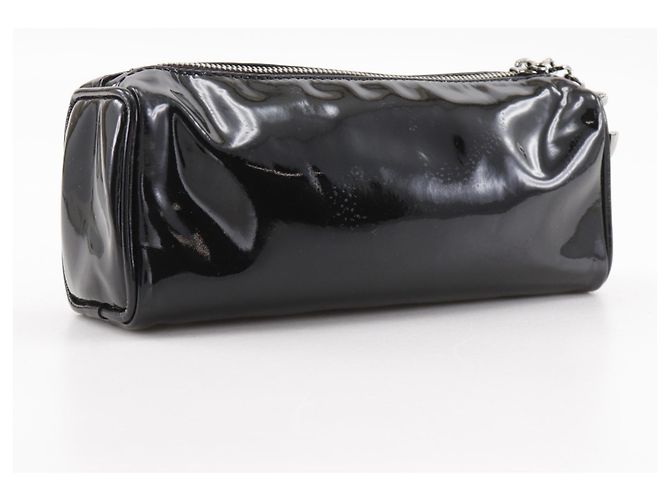 Pochette Camelia CHANEL in pelle verniciata nera Nero - vista 3
