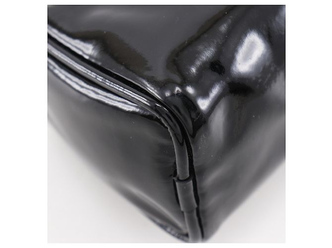 Pochette Camelia CHANEL in pelle verniciata nera Nero - vista 4