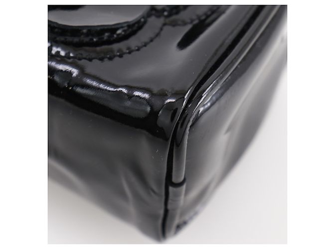 Pochette Camelia CHANEL in pelle verniciata nera Nero - vista 5