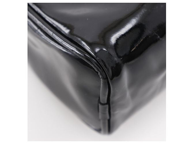 Pochette Camelia CHANEL in pelle verniciata nera Nero - vista 6