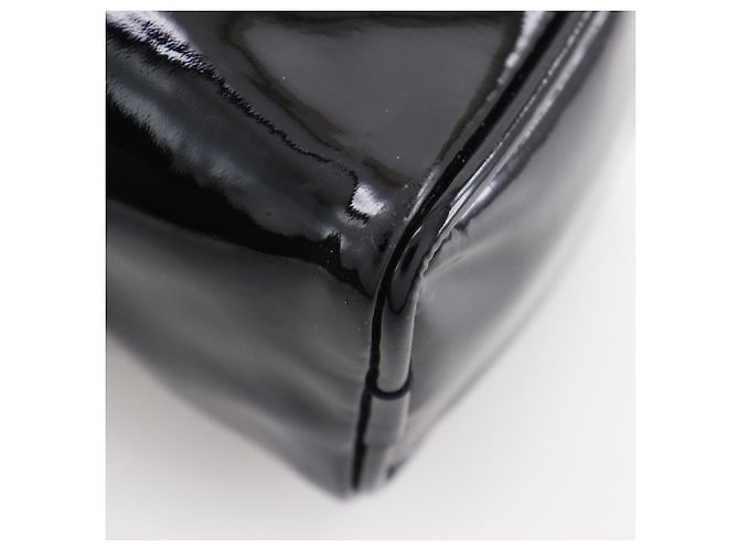 Pochette Camelia CHANEL in pelle verniciata nera Nero - vista 7