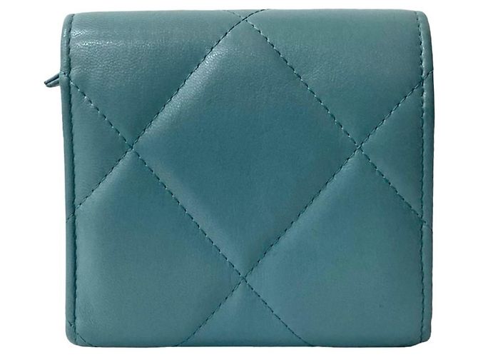 Chanel 19 Lammleder Bifold Geldbörse Blau - Ansicht 2