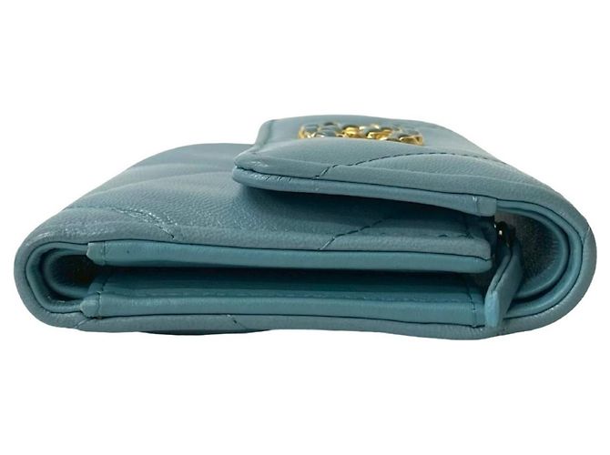Chanel 19 Lammleder Bifold Geldbörse Blau - Ansicht 5