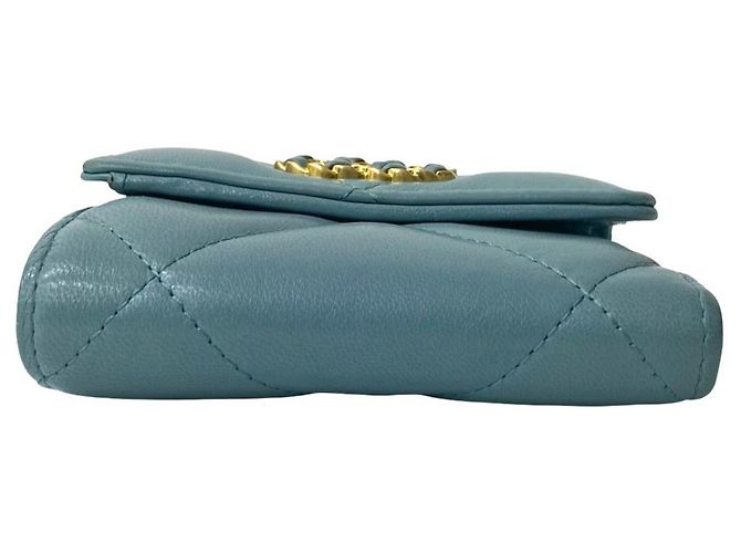 Chanel 19 Lammleder Bifold Geldbörse Blau - Ansicht 6