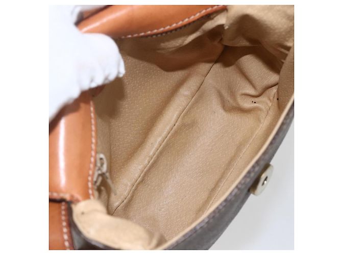 Céline Celine Vintage Macadam Schultertasche aus Canvas und Leder Braun - Ansicht 5