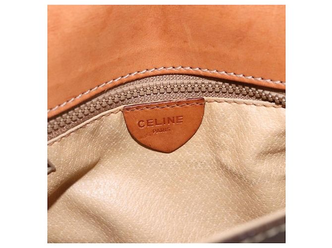 Céline Celine Vintage Macadam Schultertasche aus Canvas und Leder Braun - Ansicht 6