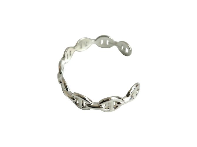Hermès HERMES Enchaine Bangle Bracelet in Silver 925 Silvery - view 4