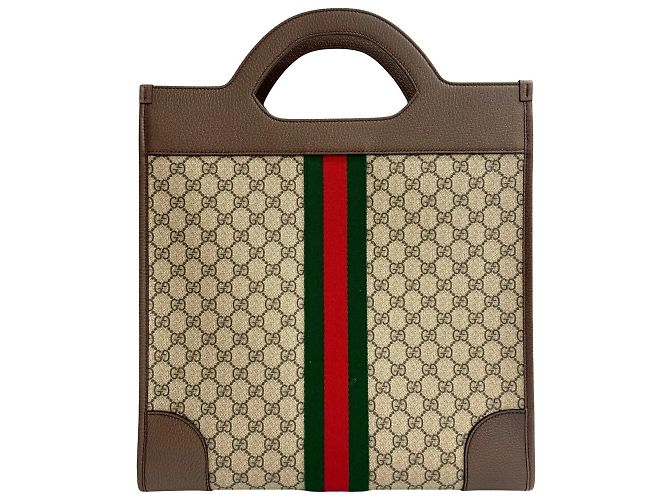GUCCI Ophidia GG Supreme Sherry Line Lederhandtasche Braun Rot Grün - Ansicht 3