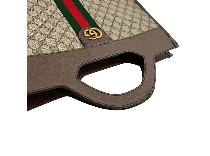 GUCCI Ophidia GG Supreme Sherry Line Lederhandtasche Braun Rot Grün - Ansicht 4