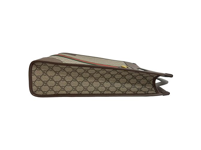 GUCCI Ophidia GG Supreme Sherry Line Lederhandtasche Braun Rot Grün - Ansicht 6