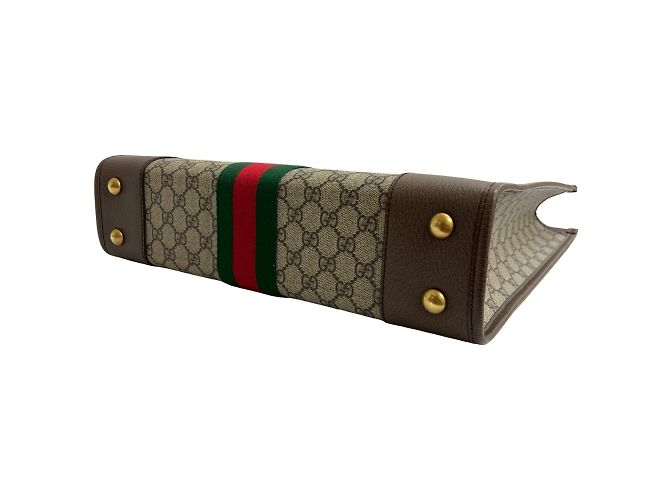 GUCCI Ophidia GG Supreme Sherry Line Lederhandtasche Braun Rot Grün - Ansicht 8