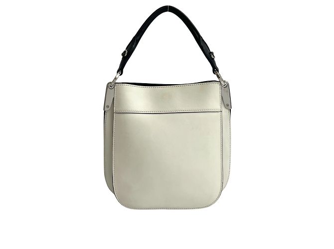Tote Prada Maggit Logo Leder 2-Wege-Handtasche Schwarz Weiß - Ansicht 3