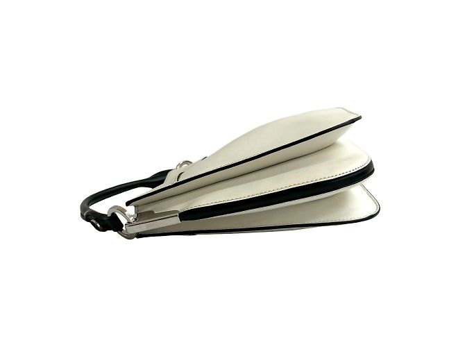 Tote Prada Maggit Logo Leder 2-Wege-Handtasche Schwarz Weiß - Ansicht 5
