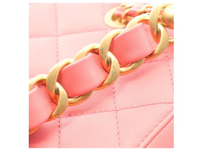 Borsa a spalla in agnello matelassé rosa Chanel - vista 10
