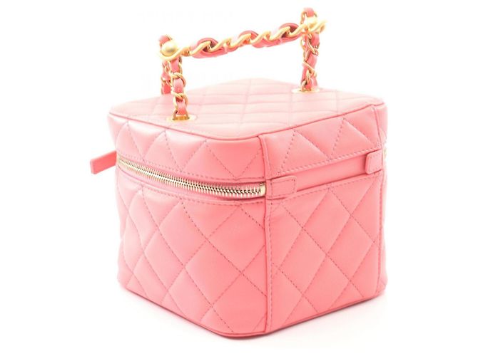 Borsa a spalla in agnello matelassé rosa Chanel - vista 2