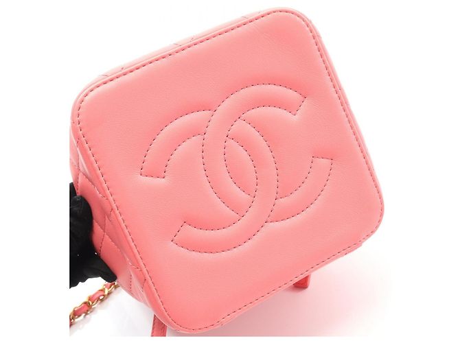 Borsa a spalla in agnello matelassé rosa Chanel - vista 7