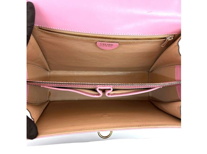 Céline Celine Vintage Logo Ring Hardware Ledertasche Pink - Ansicht 9