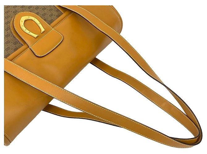 GUCCI Semi-Schultertasche aus Leder Micro GG Horseshoe Old Gucci - Ansicht 4