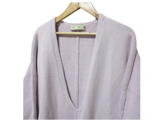 Autre Marque Ron Herman Limited ebure Kaschmir-Mischung Low Gauge V-Ausschnitt Strickpullover Lila Lavendel - Ansicht 3