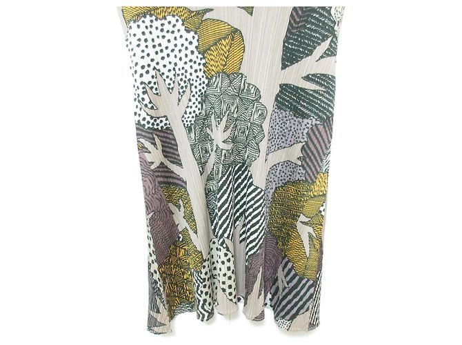 Issey Miyake Túnica sin mangas plisada de madera de bosque PLEATS PLEASE Multicolor Beige - vista 5