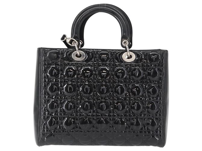 Christian Dior Lady Dior Cannage Stitch Patent East West Nero - vista 2