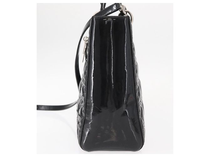 Christian Dior Lady Dior Cannage Stitch Patent East West Nero - vista 3