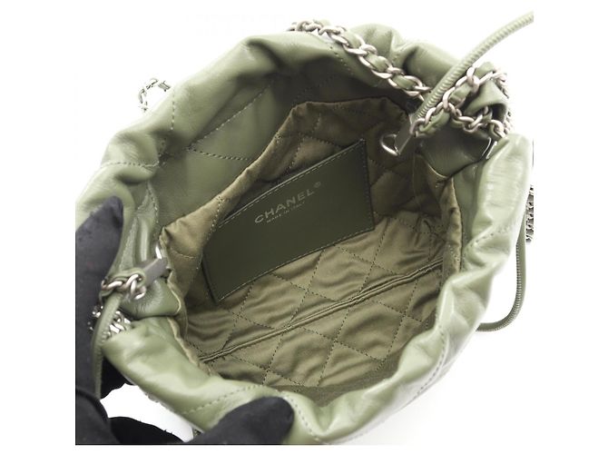 Borsa a Spalla Mini Chanel 22 Cachi - vista 3