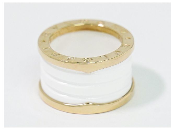 Bulgari Anello Bvlgari B.Zero1 a tre bande in oro giallo 18K e ceramica D'oro - vista 2