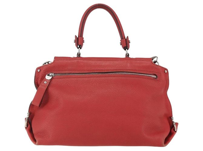 Borsa Sofia in pelle granulata grande di Salvatore Ferragamo Rosso - vista 2