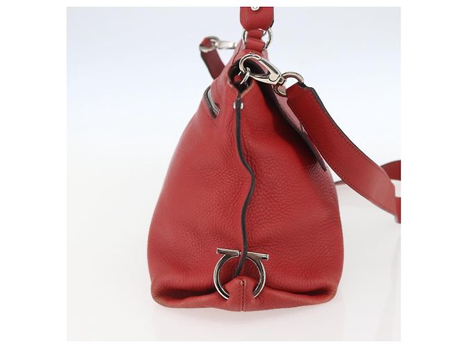 Borsa Sofia in pelle granulata grande di Salvatore Ferragamo Rosso - vista 3