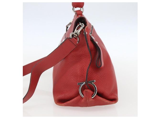 Borsa Sofia in pelle granulata grande di Salvatore Ferragamo Rosso - vista 4