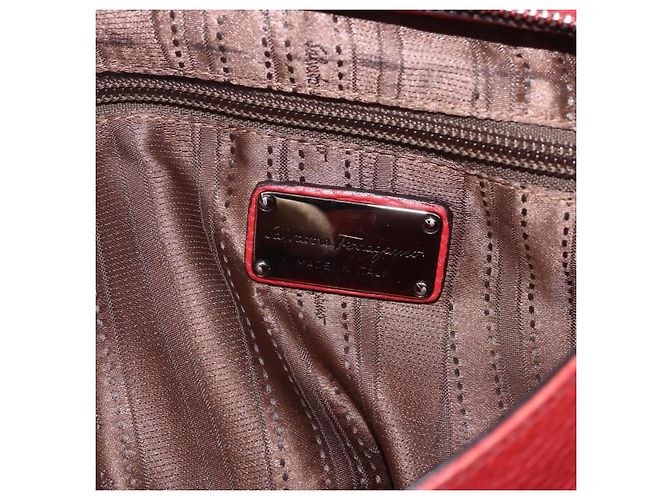 Borsa Sofia in pelle granulata grande di Salvatore Ferragamo Rosso - vista 6