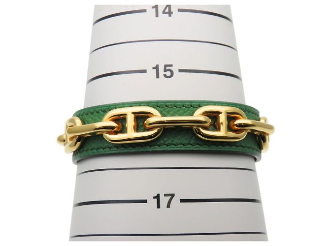 Bracciale Chaine d'Ancre Hermès D'oro Verde - vista 10