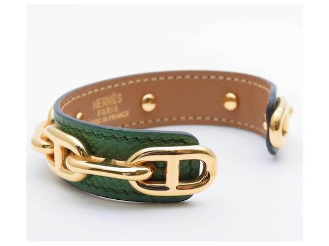 Bracciale Chaine d'Ancre Hermès D'oro Verde - vista 3