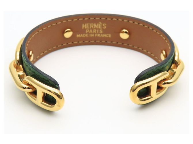 Bracciale Chaine d'Ancre Hermès D'oro Verde - vista 4