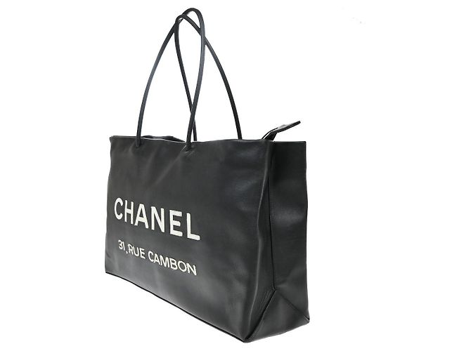 Chanel Essential 31 Rue Cambon Einkaufstasche aus Leder Groß Schwarz - Ansicht 3