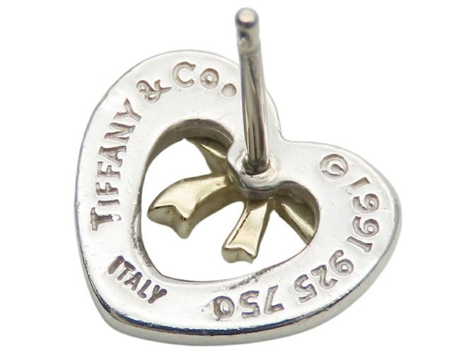 Brincos de prata e ouro com fita em forma de coração Tiffany & Co. - vista 5