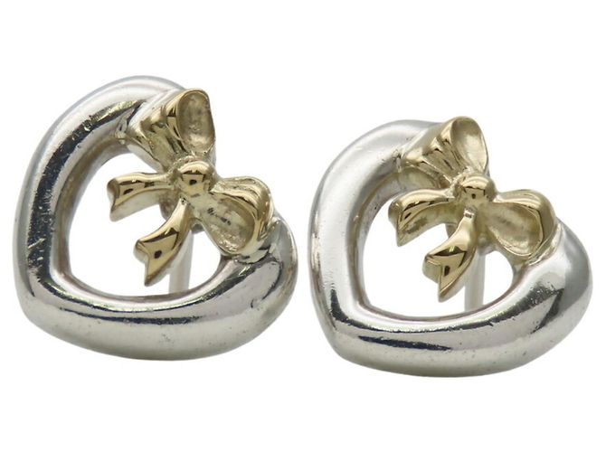 Brincos de prata e ouro com fita em forma de coração Tiffany & Co. - vista 8
