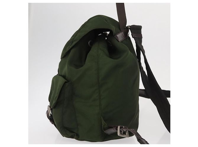 Prada Double Front Pocket Backpack Tessuto Medium Khaki - view 3