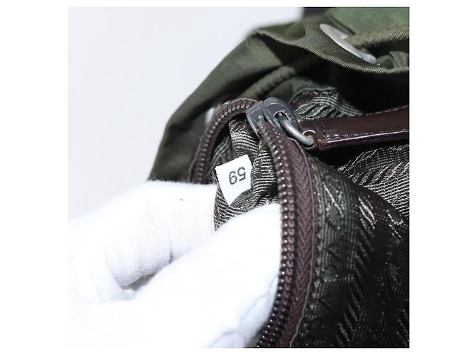 Prada Double Front Pocket Backpack Tessuto Medium Khaki - view 7