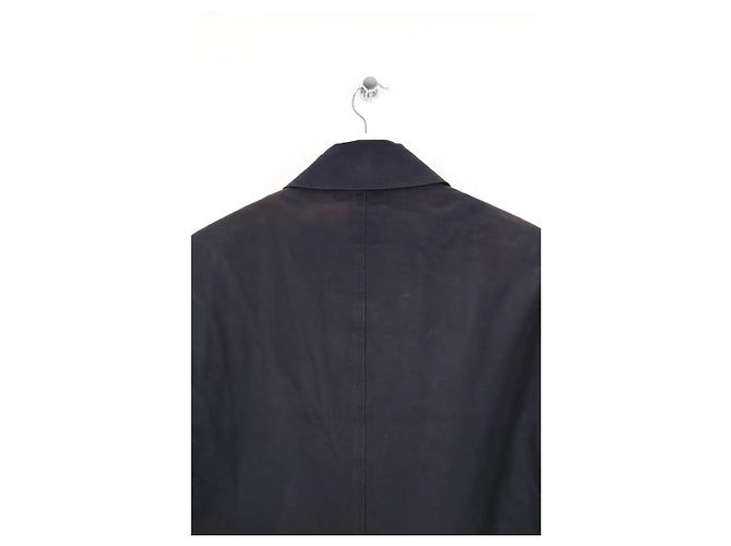 Burberry Abrigo de algodón azul marino - vista 4