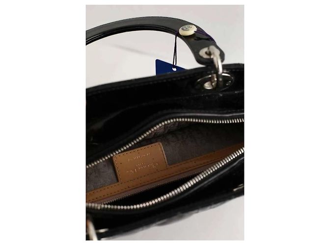 Borsa Lady Dior in pelle verniciata nera Nero - vista 7