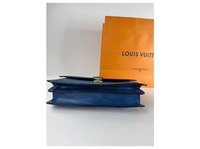Clutch Vintage Louis Vuitton in Pelle EPI Blu - vista 14