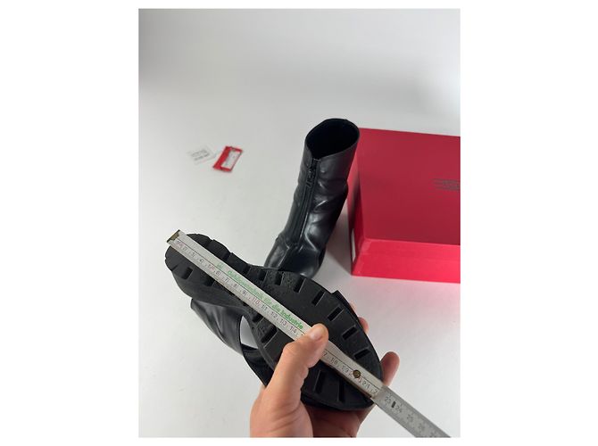 Autre Marque Stivali aperti in pelle nera Issey Miyake vintage Nero - vista 10