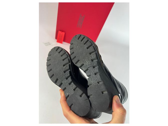 Autre Marque Stivali aperti in pelle nera Issey Miyake vintage Nero - vista 6