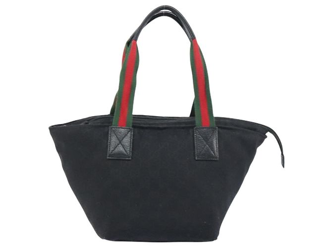 Bolsa Tote Web Zip Gucci GG Canvas Média Preto - vista 2