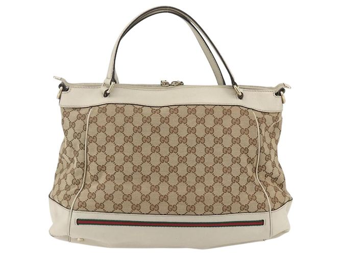 Gucci Mayfair Convertible Tote aus GG-Canvas klein Beige - Ansicht 2