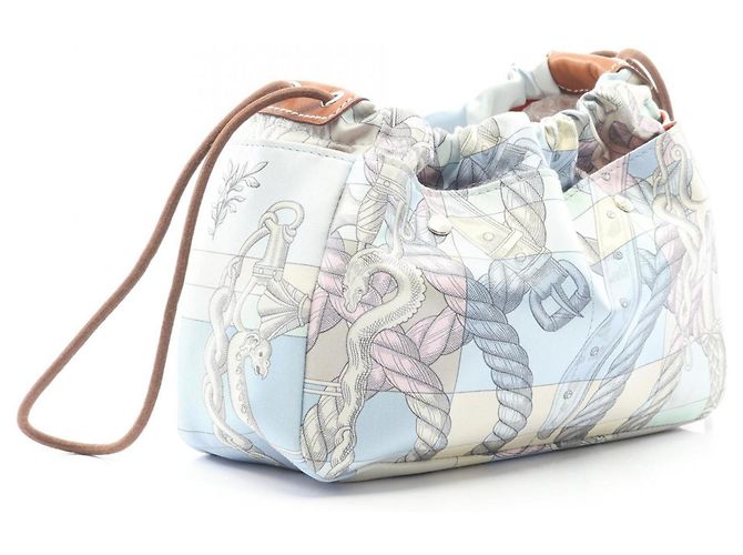 Silk In Bolso interior Hermès Fourbee 20 Azul Multicolor - vista 2